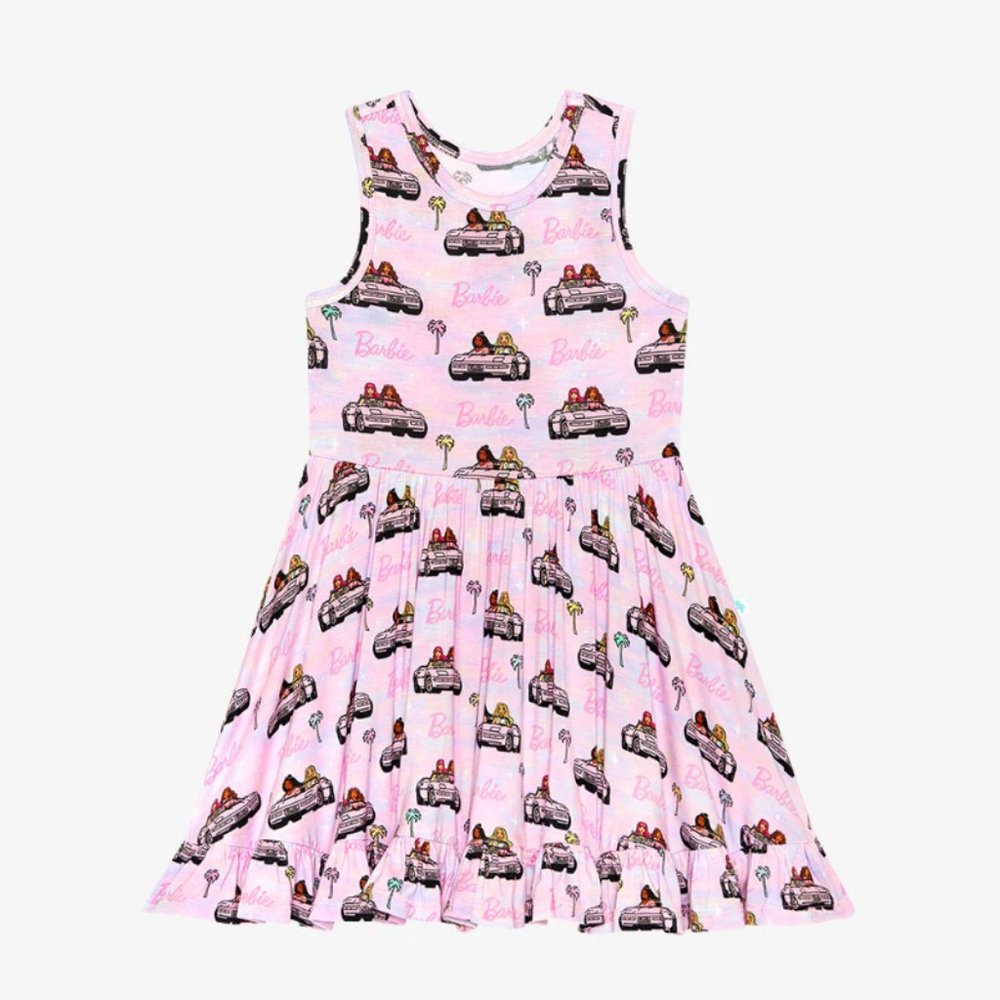 Posh Peanut x Barbie Cruisin Pink Racerback Girl Twirl Dress 5-6